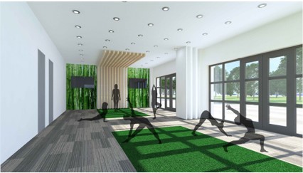 A rendering of how the wellbeing facility may look