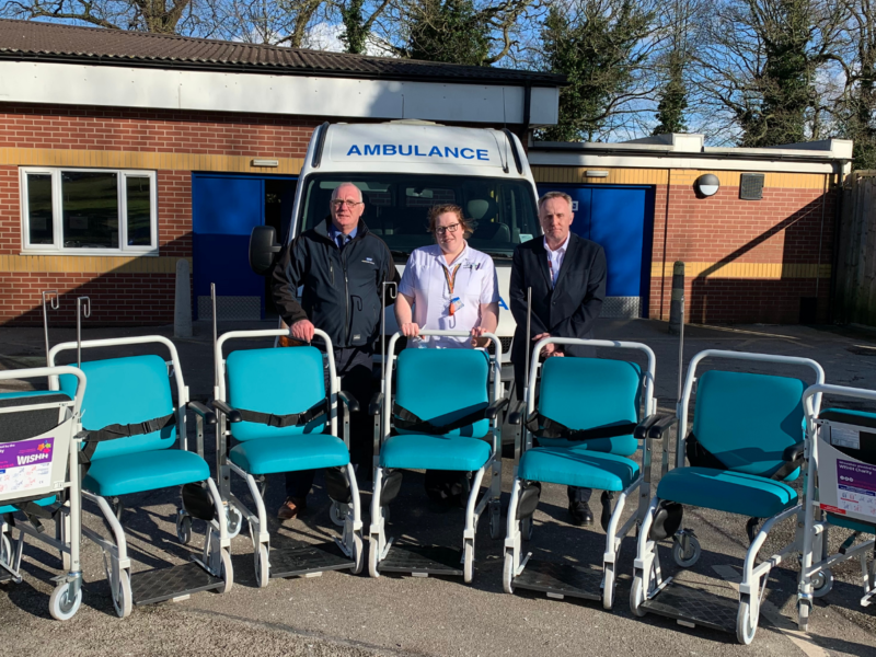 Portering team with wheelchairs