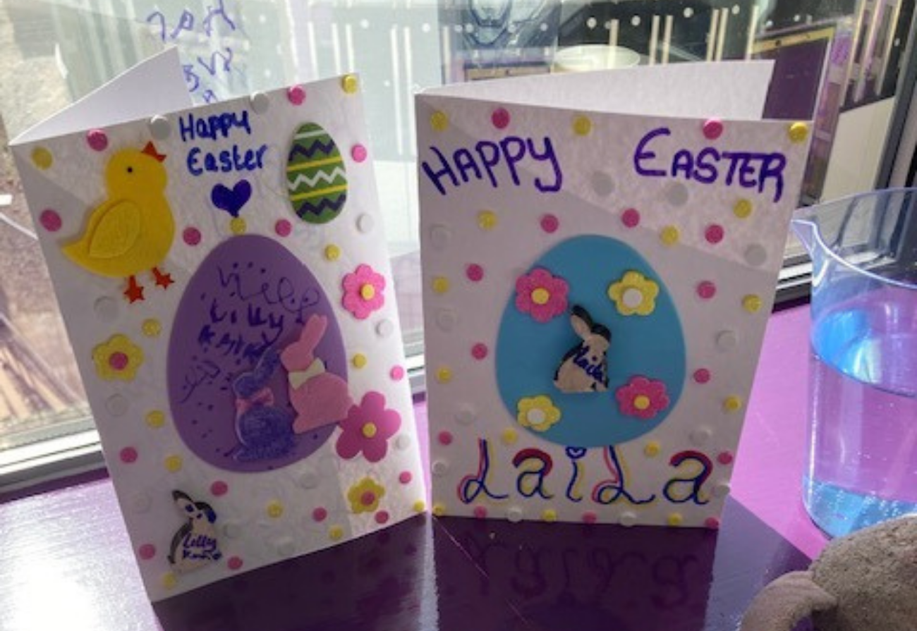 Easter cards made by patients