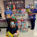 Staff at Acorn Ward with gifts for patients