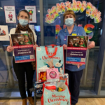 Staff at Children's ED with gifts for patients