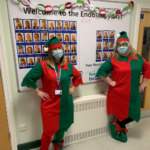 Endoscopy staff dressed as elves