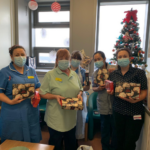 Staff receive mince pies from Iceland