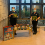 Staff at Teenage Cancer Trust with gifts for patients